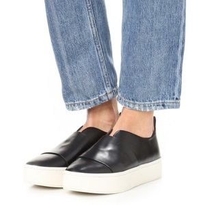 Vince Wallace Black Leather Sneakers